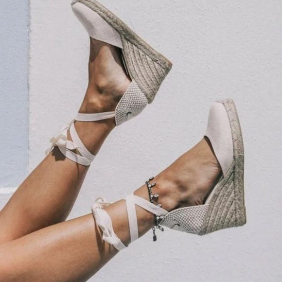 Gaimo Shoes - Gaimo Handmade Valenciana lace wedge Espadrille